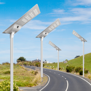 High Brightness Aluminum 100W 200W 300W 400w Ip65 Outdoor Solar Power Integrated Waterproof All In One Led Solar Street Light