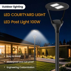 High Quality Factory Die Casting Ip66 100W Led Garden Lights Post Top Garden Led