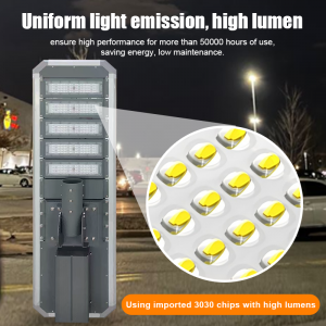 Outdoor Waterproof IP65 Aluminum 150W-400W Radar Sensor LED Solar Street Light with Remote Control for Road Application