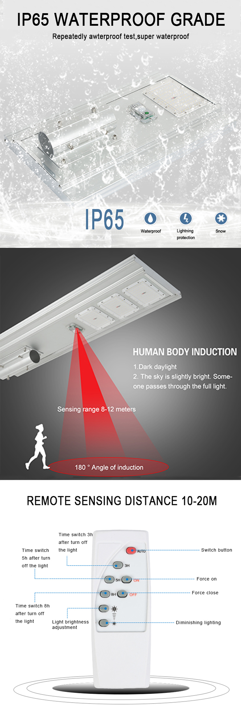 50w 100w 150w 200w 最高品質のソーラー LED 街路灯 (4)