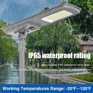 Bright Outdoor Solar Street Lamp LED All in One 60W Integrated Design for Pathway Parking and Public Area Lighting