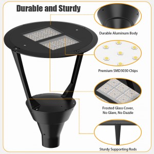High Quality Factory Die Casting Ip66 100W Led Garden Lights Post Top Garden Led