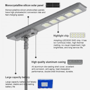 All in One Solar Flood Light 100W-200W Integrated LED Street Lighting for Outdoor Garden and Road