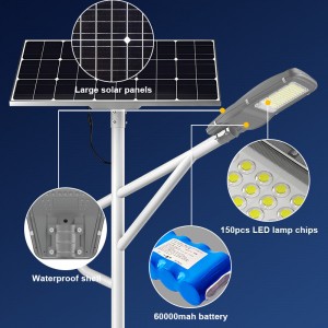 Solar Street Lamp Outdoor LED for Public Road with Efficient LED Street Light and Solar Power System