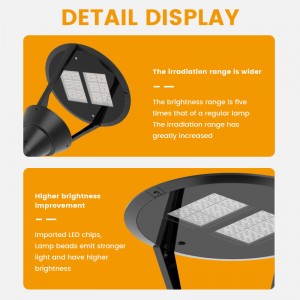 High Quality Factory Die Casting Ip66 100W Led Garden Lights Post Top Garden Led