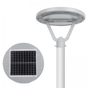 Waterproof IP65 20w 50w 100w Solar Power Garden Flagpole Lamp Round All in One Integrated Outdoor UFO Led Solar Garden Light