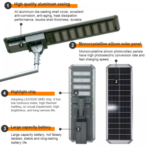Outdoor Waterproof IP65 Aluminum 150W-400W Radar Sensor LED Solar Street Light with Remote Control for Road Application