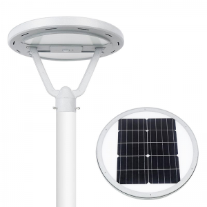 Waterproof IP65 20w 50w 100w Solar Power Garden Flagpole Lamp Round All in One Integrated Outdoor UFO Led Solar Garden Light