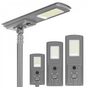 Bright Outdoor Solar Street Lamp LED All in One 60W Integrated Design for Pathway Parking and Public Area Lighting