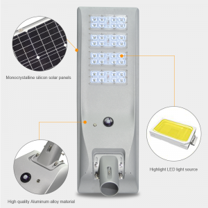 High Brightness Aluminum 100W 200W 300W 400w Ip65 Outdoor Solar Power Integrated Waterproof All In One Led Solar Street Light