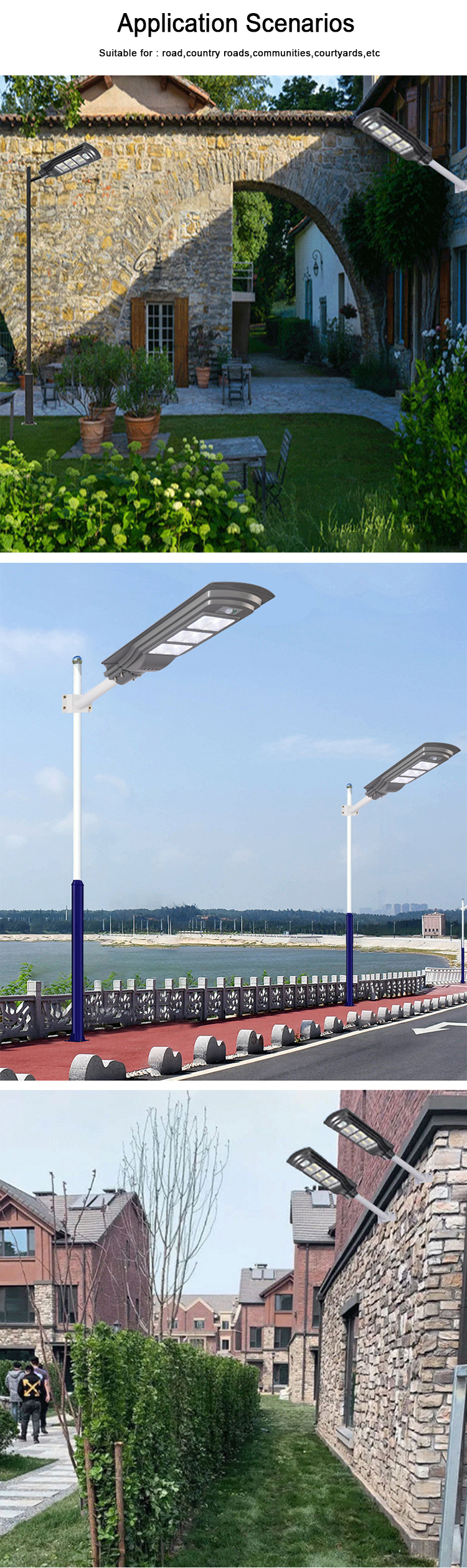 Goedkope prijs smd bewegingssensor buiten zonne-energie led-straatverlichtingsingel (8)