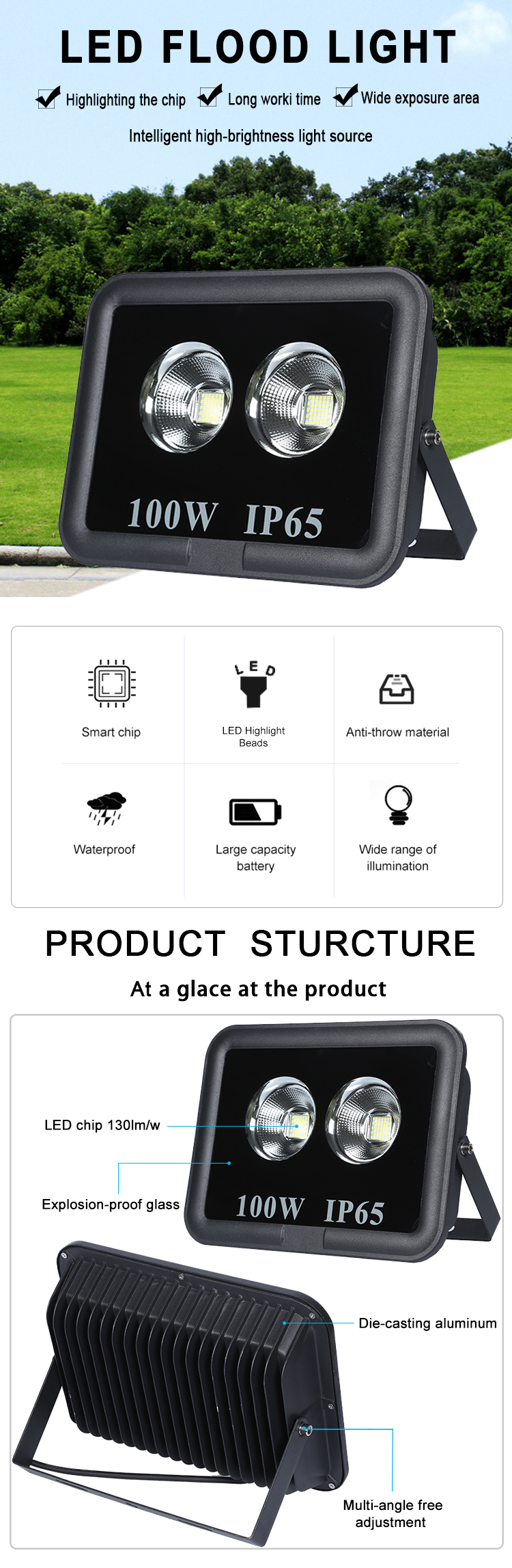 ពន្លឺខ្ពស់ 100w 200w 300w 400w 500w 600w led flood light (2)