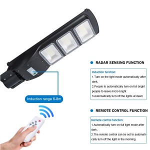 High power ABS Solar LED Street Light with Motion Sensor and Light Control