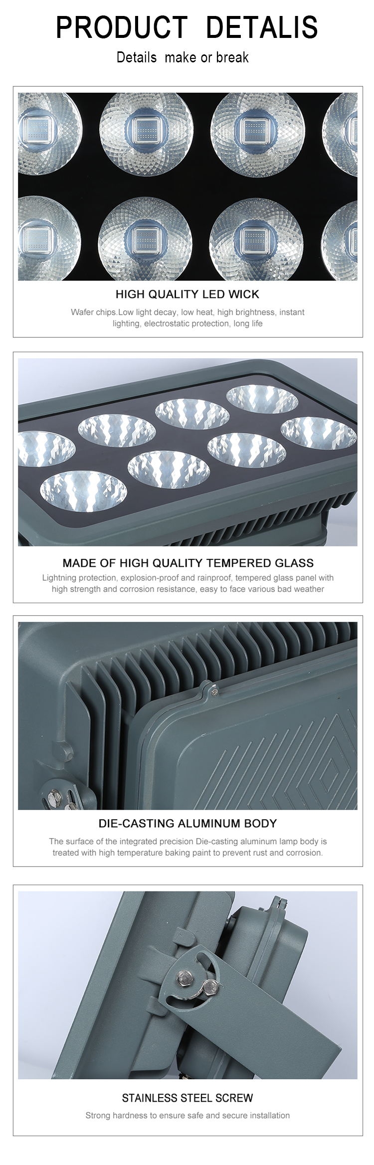 វ៉ាត់ធំ 100w 200w 300w 400w 500w អំពូល LED លិចទឹកខាងក្រៅ (6)
