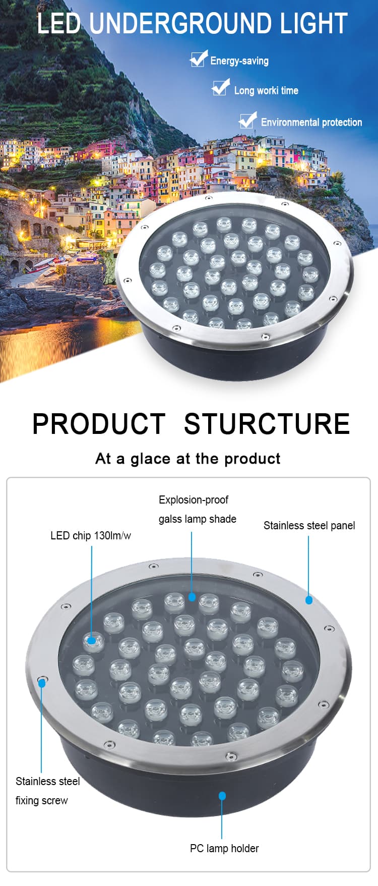 Waterproof Ip65 outdoor RGB dipimpin lampu bawah tanah outdoor (2)