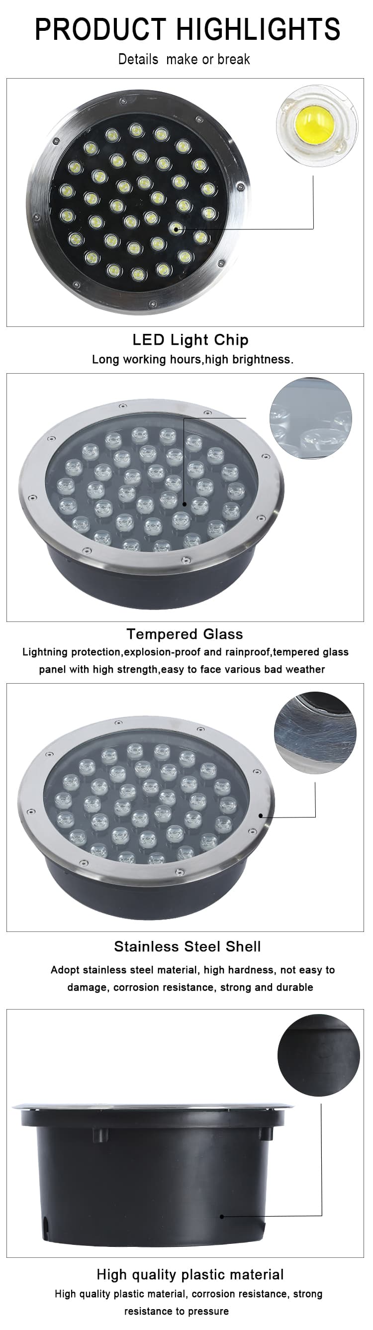 Waterdichte IP65 buiten RGB led ondergronds licht buiten (5)